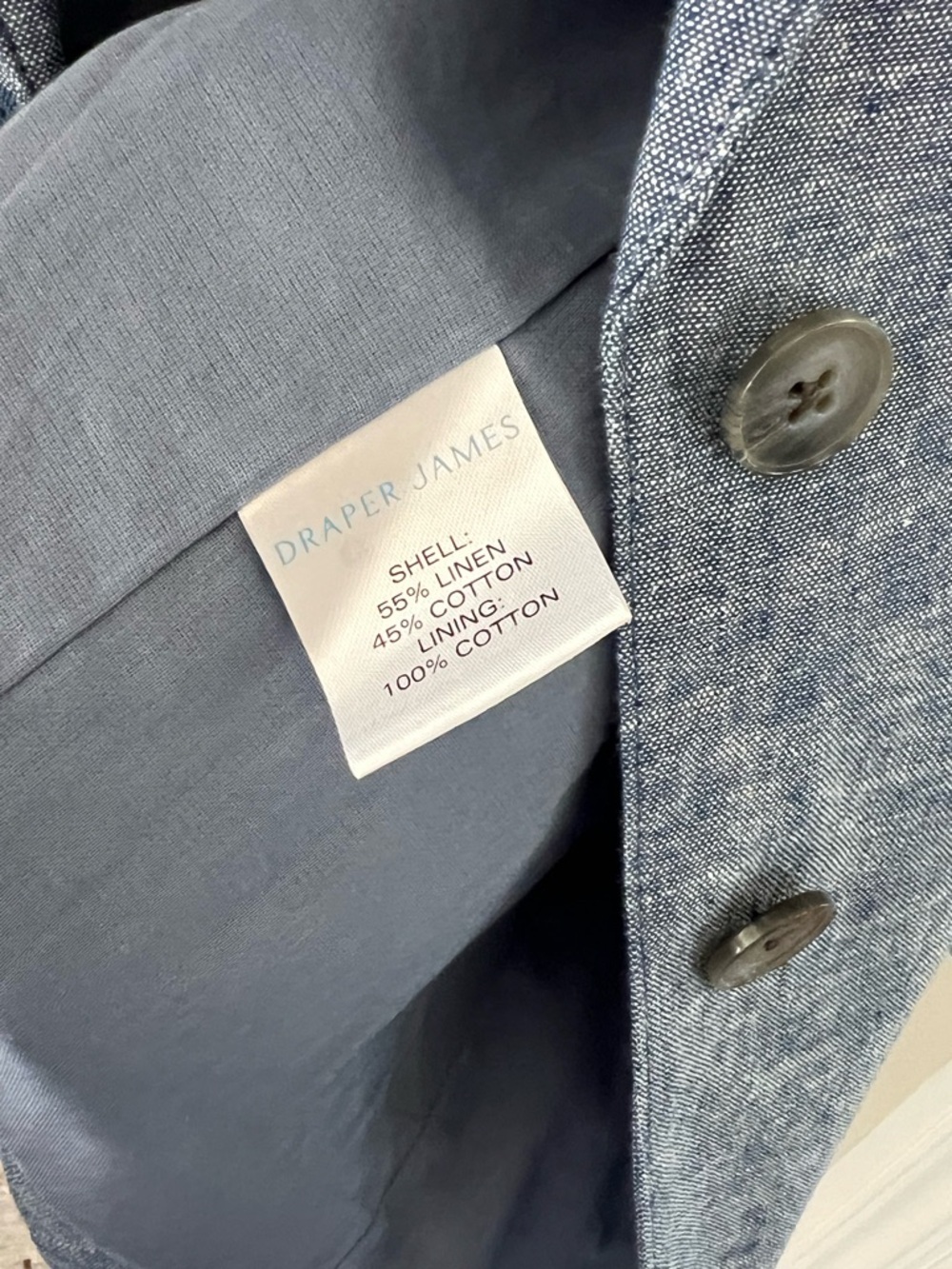 Draper James Chambray Blue Two-Button Linen-Blend Blazer - Picture 4 of 5